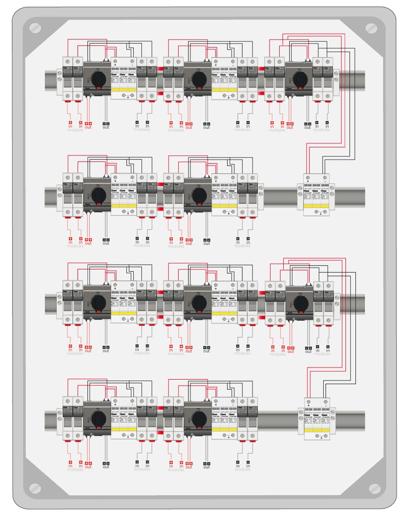 ARMARIO CONEXIÓN 1000V PV - 10 MPPT 2 STRING FUS 20A - SECCIONADOR 25A + PROTECTOR SOBRETENSIONES CLASE II