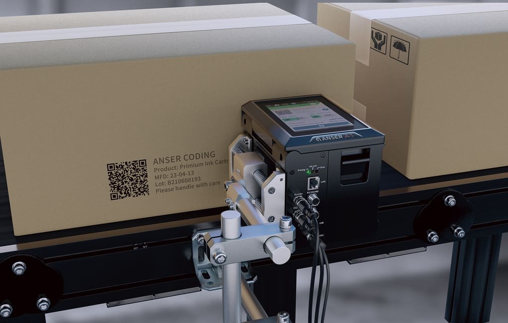 Anser A1 Inkjet Printer - Impresión sobre caja de cartón