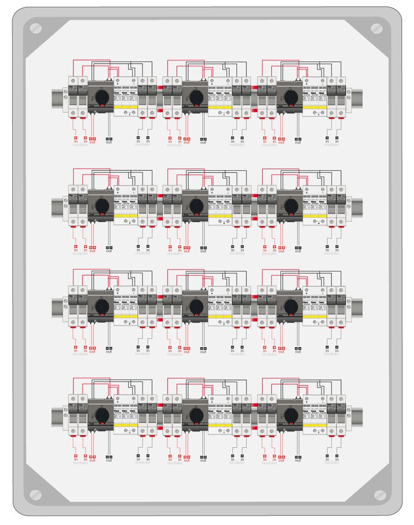 ARMARIO CONEXIÓN 1000V PV - 12 MPPT 2 STRING FUS 15A - SECCIONADOR 25A + PROTECTOR SOBRETENSIONES CLASE II