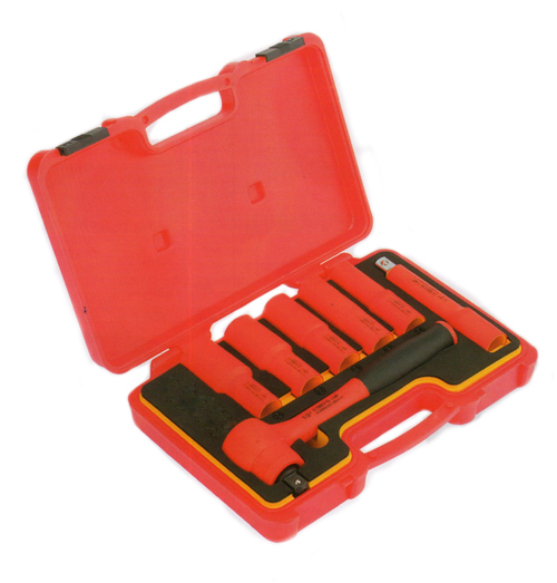 12Pcs 1000V Insulated 1/2" Dr. Reversible Ratchet Set