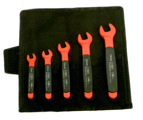 5Pcs 1000V Insulated Open End Wrench Set