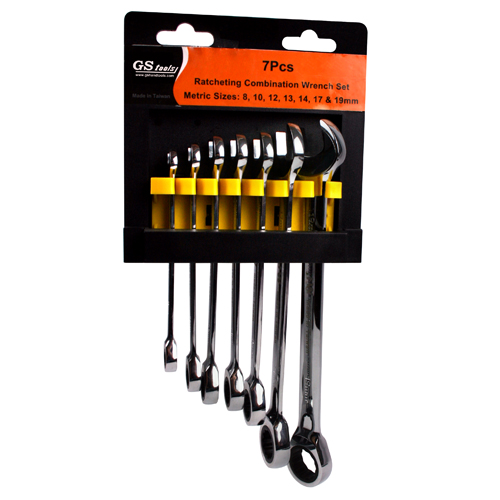 7Pcs Ratcheting Combination Wrench Set